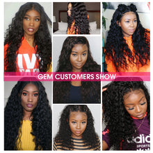 Load image into Gallery viewer, Water Wave Wig 360 Lace Frontal Human Hair Wigs Pre plucked With Baby Hair GEM Remy Malaysian Deep Part Natural Lace Front Wig