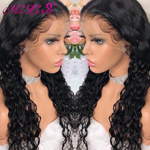 Load image into Gallery viewer, 150 Density Water Wave Wigs 360 Lace Frontal Wigs Pre Plucked With Baby Hair Remy Brazilian Short Lace Front Human Hair Wigs