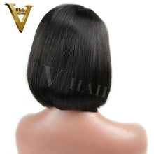 Load image into Gallery viewer, Lace Front Human Hair Wigs For Women Brazilian Remy Human Hair Straight 150% Density Short Bob Cut Lace Front Wig Side Parting