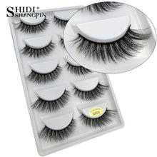 Load image into Gallery viewer, SHIDISHANGPIN 5 pairs eyelashes 3d mink lashes natural long 1 box mink eyelashes 1cm-1.5cm 3d false eyelashes full strip lashes 