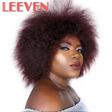 Load image into Gallery viewer, Leeven 6.5 Inch 100g/pcs Synthetic Hair Short Black Kinky Curly Afro Wig Fluffy Cosplay Wigs for Women High Temperature Fiber