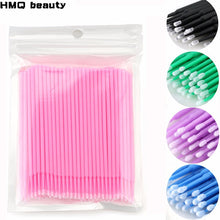 Load image into Gallery viewer, 100Pcs/bag Disposable MicroBrush Eyelashes Extension  Individual Lash Removing Swab Micro Brush For Eyelash Extension Tools