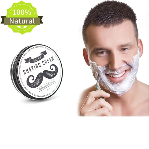 Hot Sales 1Pieces Men Daily Use Styling Round Facial Beard Beard Care Natural Organic Oils Shaving Cream Dropshipping