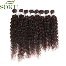 Load image into Gallery viewer, SOKU 16"-20" Kinky Curly Synthetic Hair Bundles 8pcs/pack High Temperature Fiber Hair Weaves Sew in hair Extensions