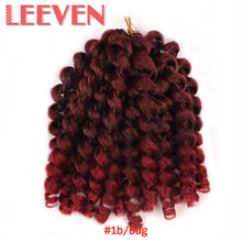 Load image into Gallery viewer, Leeven  8'' 75g Jumpy Wand Curl Twist Crochet Braids Jamaican Bounce African Synthetic Braiding Hair High Temperature Fiber