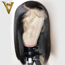 Load image into Gallery viewer, Lace Front Human Hair Wigs For Women Brazilian Remy Human Hair Straight 150% Density Short Bob Cut Lace Front Wig Side Parting