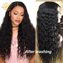 Load image into Gallery viewer, 150 Density Water Wave Wigs Glueless Lace Front Human Hair Wig Pre Plucked For Black Women Sunlight Deep Part Remy Brazilian Wig