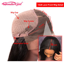 Load image into Gallery viewer, Wonder girl 13x6 Lace Front Wig Remy Glueless Lace Front Human Hair Wigs Pre Plucked Brazilian Straight Lace Wig With Baby Hair