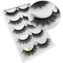 Load image into Gallery viewer, SHIDISHANGPIN 5 pairs eyelashes 3d mink lashes natural long 1 box mink eyelashes 1cm-1.5cm 3d false eyelashes full strip lashes