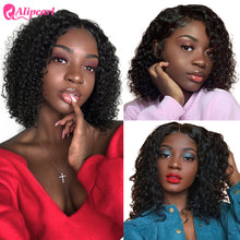 Load image into Gallery viewer, Short Curly Bob Wigs For Black Women Lace Front Human Hair Wigs Brazilian Curly Bob Lace Front Wigs Pre Plucked Ali Pearl Hair