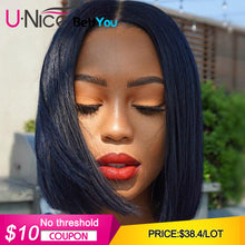 Load image into Gallery viewer, Unice Hair Lace Front Human Hair Wigs Wigs 8-14 Inch Straight Short Blunt Cut Bob For Black Women Brazilian Remy Hair