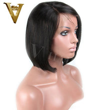 Load image into Gallery viewer, Lace Front Human Hair Wigs For Women Brazilian Remy Human Hair Straight 150% Density Short Bob Cut Lace Front Wig Side Parting