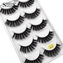 Load image into Gallery viewer, SHIDISHANGPIN 5 pairs eyelashes 3d mink lashes natural long 1 box mink eyelashes 1cm-1.5cm 3d false eyelashes full strip lashes 