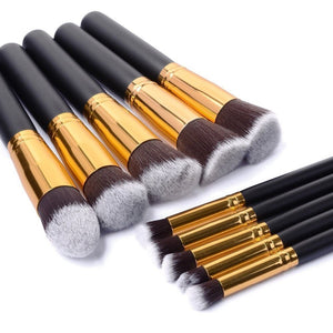 10 Pcs Silver/Golden Makeup Brushes Set pincel maquiagem Cosmetics  maquillaje Makeup Tool Powder Eyeshadow Cosmetic Set