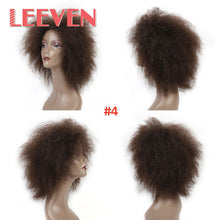 Load image into Gallery viewer, Leeven 6.5 Inch 100g/pcs Synthetic Hair Short Black Kinky Curly Afro Wig Fluffy Cosplay Wigs for Women High Temperature Fiber
