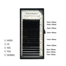 Load image into Gallery viewer, NAGARAKU Fast Ship 16rows/case 7~15mm mix premium natural synthetic mink individual eyelash extension makeup maquiagem cilios