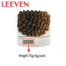 Load image into Gallery viewer, Leeven  8'' 75g Jumpy Wand Curl Twist Crochet Braids Jamaican Bounce African Synthetic Braiding Hair High Temperature Fiber