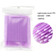 Load image into Gallery viewer, 100Pcs/bag Disposable MicroBrush Eyelashes Extension  Individual Lash Removing Swab Micro Brush For Eyelash Extension Tools