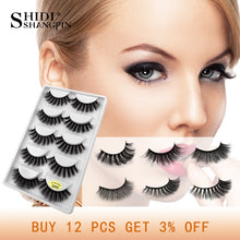 Load image into Gallery viewer, SHIDISHANGPIN 1 box mink eyelashes natural long 3d mink lashes hand made false lashes plastic cotton stalk makeup false eyelash 