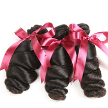 Load image into Gallery viewer, Karizma Brazilian Hair Weave Bundles With Closure Middle Part Brazilian Loose Wave 3 Bundles With Closure Non Remy Human Hair