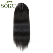 Load image into Gallery viewer, SOKU Synthetic Hair Bundles With Closure 14-18inch Yaki Straight Hair Weaving 6 Bundles With Lace Closure 185g 7pieces/pack