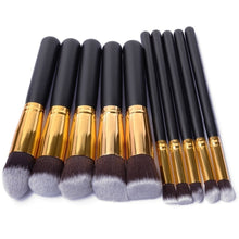 Load image into Gallery viewer, 10 Pcs Silver/Golden Makeup Brushes Set pincel maquiagem Cosmetics  maquillaje Makeup Tool Powder Eyeshadow Cosmetic Set