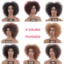 Load image into Gallery viewer, Leeven 6.5 Inch 100g/pcs Synthetic Hair Short Black Kinky Curly Afro Wig Fluffy Cosplay Wigs for Women High Temperature Fiber