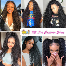 Load image into Gallery viewer, 150 Density Water Wave Wigs 360 Lace Frontal Wigs Pre Plucked With Baby Hair Remy Brazilian Short Lace Front Human Hair Wigs