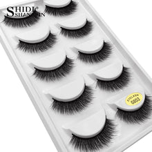 Load image into Gallery viewer, SHIDISHANGPIN 5 pairs eyelashes 3d mink lashes natural long 1 box mink eyelashes 1cm-1.5cm 3d false eyelashes full strip lashes 