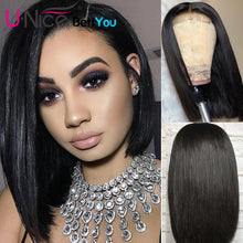 Load image into Gallery viewer, Unice Hair Lace Front Human Hair Wigs Wigs 8-14 Inch Straight Short Blunt Cut Bob For Black Women Brazilian Remy Hair