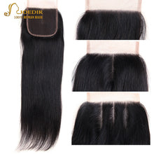 Load image into Gallery viewer, Joedir Hair Human Hair Weave 3 4 Bundles With Closure Brazilian Straight Weave Non Remy Hair 28 30 Inch Bundles With Closure