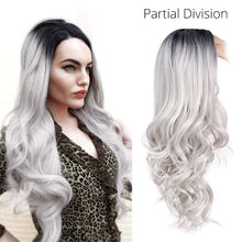 Load image into Gallery viewer, Long Ombre Brown Wavy Wig Blonde Cosplay Synthetic Wigs For Black/White Women Glueless Hair High Density Temperature AISI BEAUTY