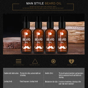 100% Natural Men Beard Mustache Growth Repair Conditioner Beard Healthy Oil Moisturizing Beard Oil With Comb For Gift