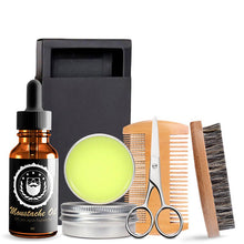 Load image into Gallery viewer, 5pcs/set Men Beard Kits Grooming Beard Oil Moisture Wax Comb Essence Styling Scissors Beard Sets