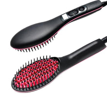 Load image into Gallery viewer, Electric Hair Straightener Brush with LCD Display