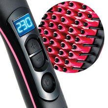 Load image into Gallery viewer, Electric Hair Straightener Brush with LCD Display